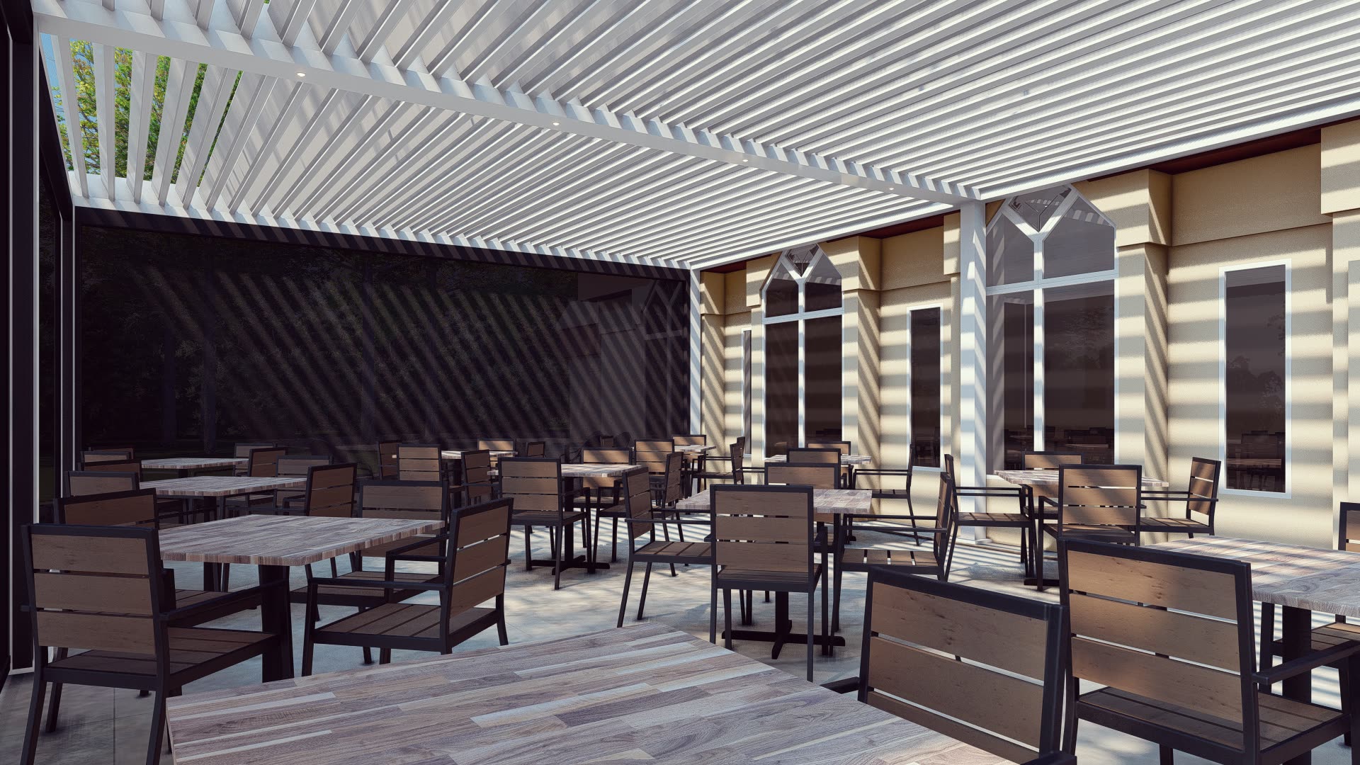 B2 Bistro North Brunswick — outdoor dining structure by Breslow
